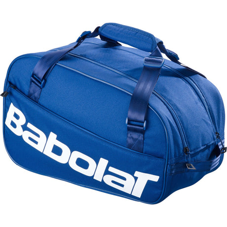 Babolat Court S rackettas in blauw met groot wit Babolat logo, vooraanzicht