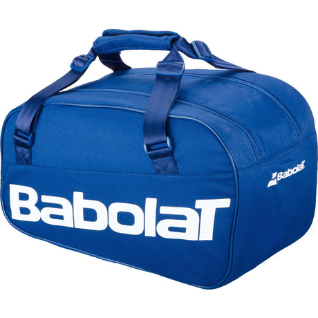 Blauwe Babolat Court S padeltas schuin van voren met zwarte draaghandvatten