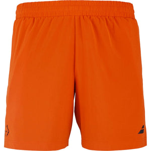 Oranje Babolat Short Lebron 2026 met zwart Babolat-logo op de rechterpijp