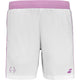 Witte Babolat Short Lebron met lila tailleband en paarse stierkop op de pijp