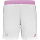 Witte Babolat Short Lebron met lila tailleband en paarse stierkop op de pijp