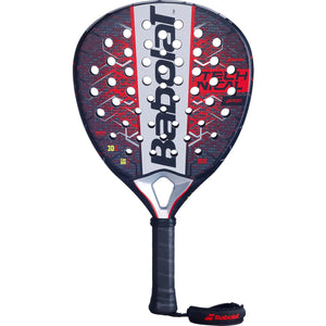 Babolat Technical Veron 25 padelracket in zwart met rode vlakken, vooraanzicht