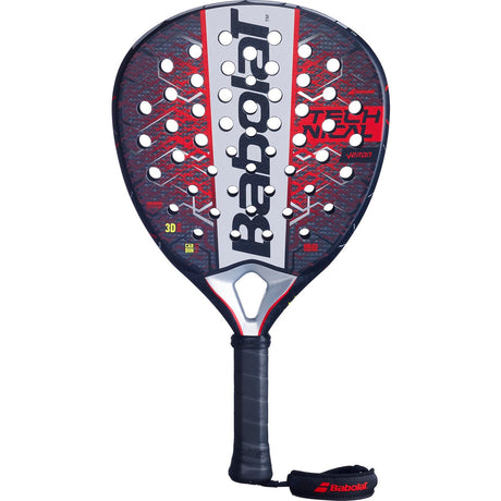 Babolat Technical Veron 25 padelracket in zwart met rode vlakken, vooraanzicht