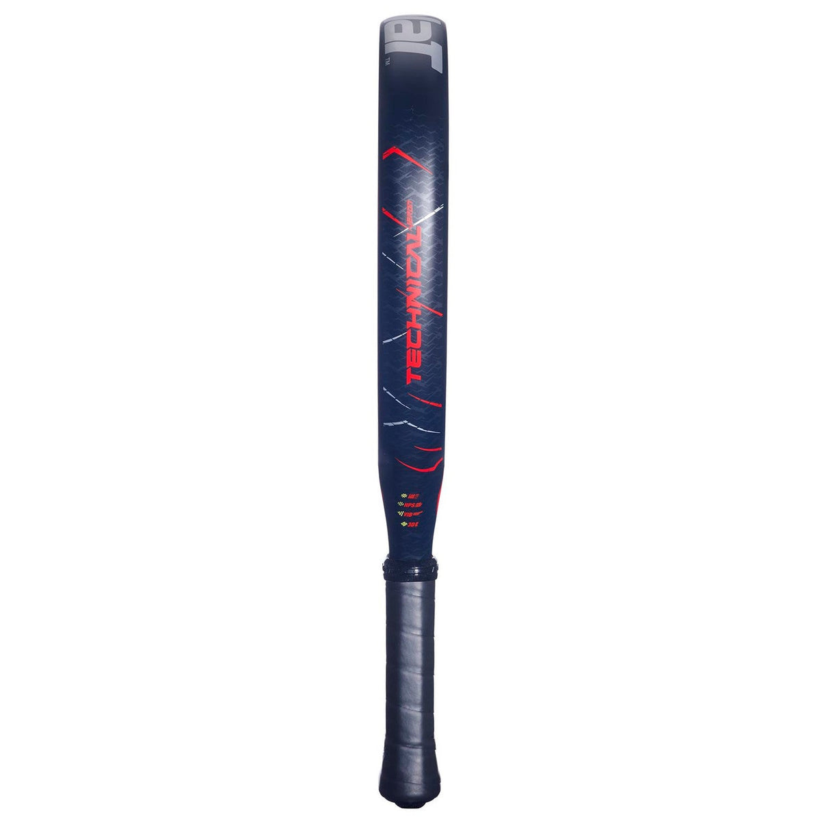 Zijaanzicht van het Babolat Technical Veron 25 over de volle lengte met rode framerand