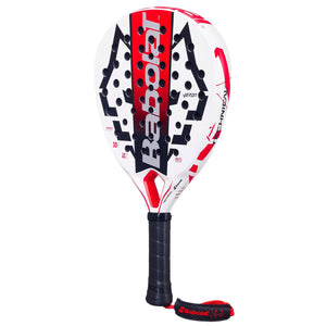 Babolat Technical Veron Juan Lebron 2025 schuin vooraanzicht, diamantvorm in wit en rood