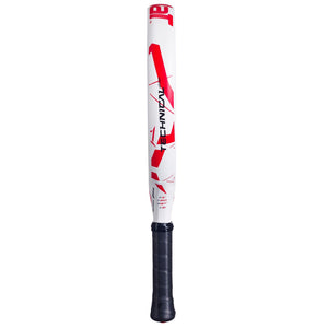 Zijaanzicht van het Babolat Technical Veron Juan Lebron 2025 over de volle lengte in wit