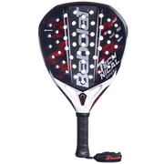 Babolat Technical Viper 3.0 padelracket in zwart met rode stippen en witte hiel, vooraanzicht