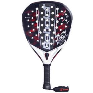 Babolat Technical Viper 3.0 padelracket in zwart met rode stippen en witte hiel, vooraanzicht