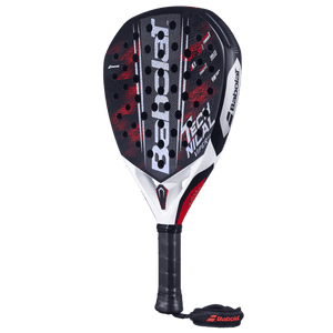 Babolat Technical Viper 3.0 padelracket schuin vooraanzicht, diamantvorm in zwart en rood