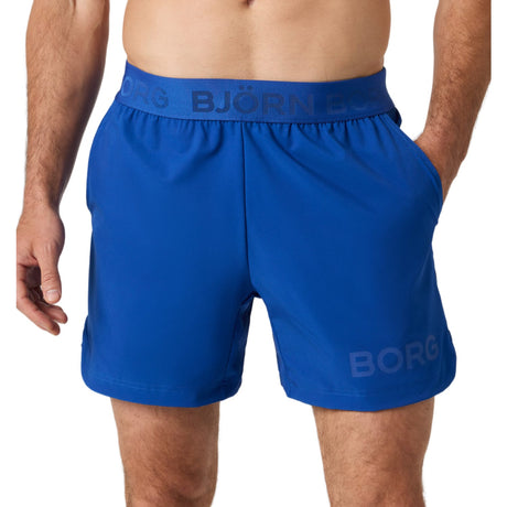 Bjorn Borg 6 inch short voor heren in kobaltblauw, vooraanzicht op model