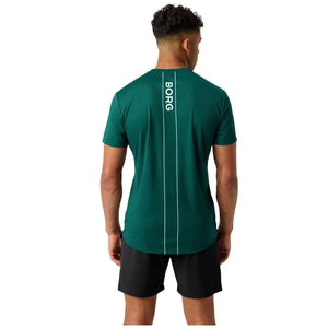 Achterzijde van het donkergroene Ace Light T-shirt met BORG-print