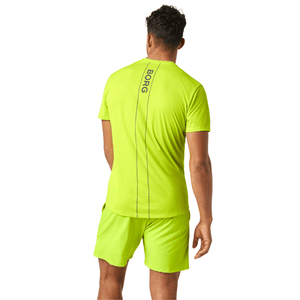 Achterzijde van het limoengroene Ace Light T-shirt met BORG-print