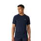 Model draagt het Bjorn Borg Ace Mesh Panel T-shirt voor heren in donkerblauw