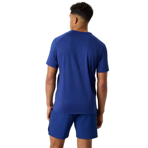 Achterzijde van het indigoblauwe Bjorn Borg Ace Mesh Panel T-shirt, gedragen