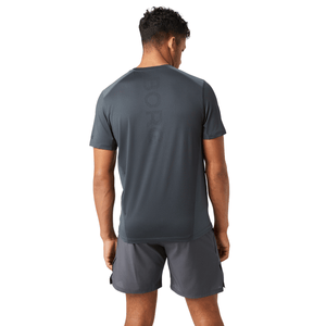 Achterzijde van het donkergrijze Bjorn Borg Ace Mesh Panel T-shirt, gedragen