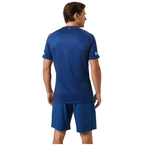 Achterzijde van het marineblauwe Bjorn Borg Ace Mesh Panel T-shirt, gedragen