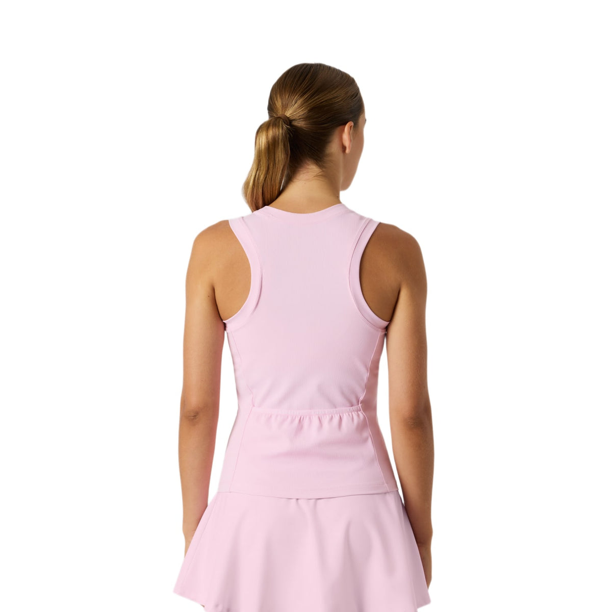 Achterzijde van de lichtroze Bjorn Borg Ace geribde tanktop met racerback