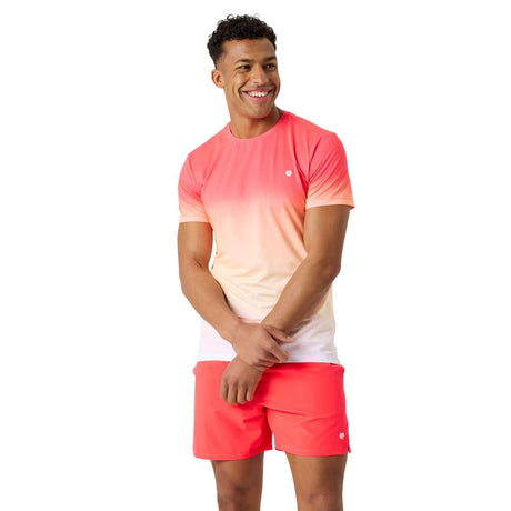 Bjorn Borg Ace T-shirt voor heren met koraalroze kleurverloop, vooraanzicht