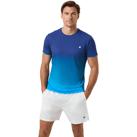 Bjorn Borg Ace T-shirt voor heren met blauw kleurverloop, gedragen vooraanzicht