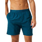 Vooraanzicht van de petrolblauwe Bjorn Borg Ace Pro short met elastische taille op model