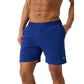 Vooraanzicht van de kobaltblauwe Bjorn Borg Ace Pro short met wit logo op de pijp