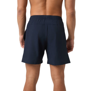 Achterzijde van de donkerblauwe Bjorn Borg Ace Racquet short
