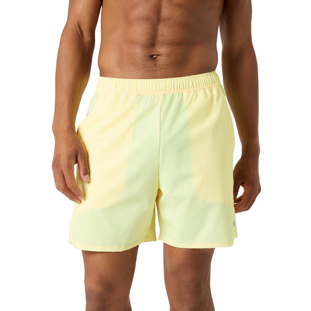 Bjorn Borg Ace Racquet short voor heren in geel, vooraanzicht op model