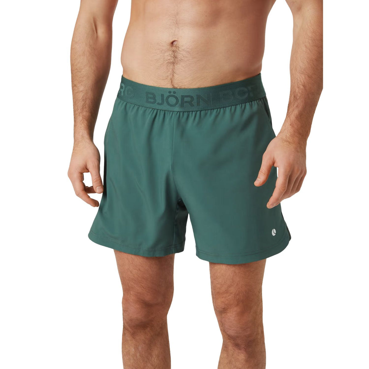 Bjorn Borg Ace short voor heren in groen, gedragen vooraanzicht