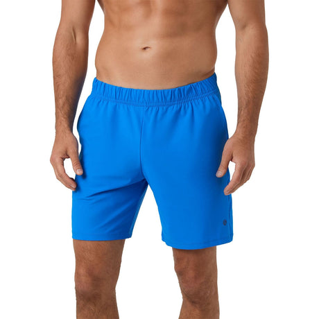 Achterzijde van de helderblauwe Bjorn Borg Ace sportshort, gedragen