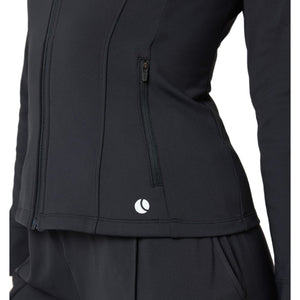 Detailansicht der Seitentasche mit Reißverschluss und weißem Logo auf der schwarzen Bjorn Borg Ace-Trainingsjacke