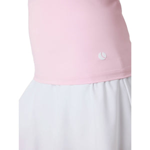 Detail van de zoom met logo op de lichtroze Bjorn Borg Ace tanktop