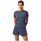 Bjorn Borg Ace slim fit T-shirt voor dames in grijsblauw, gedragen vooraanzicht