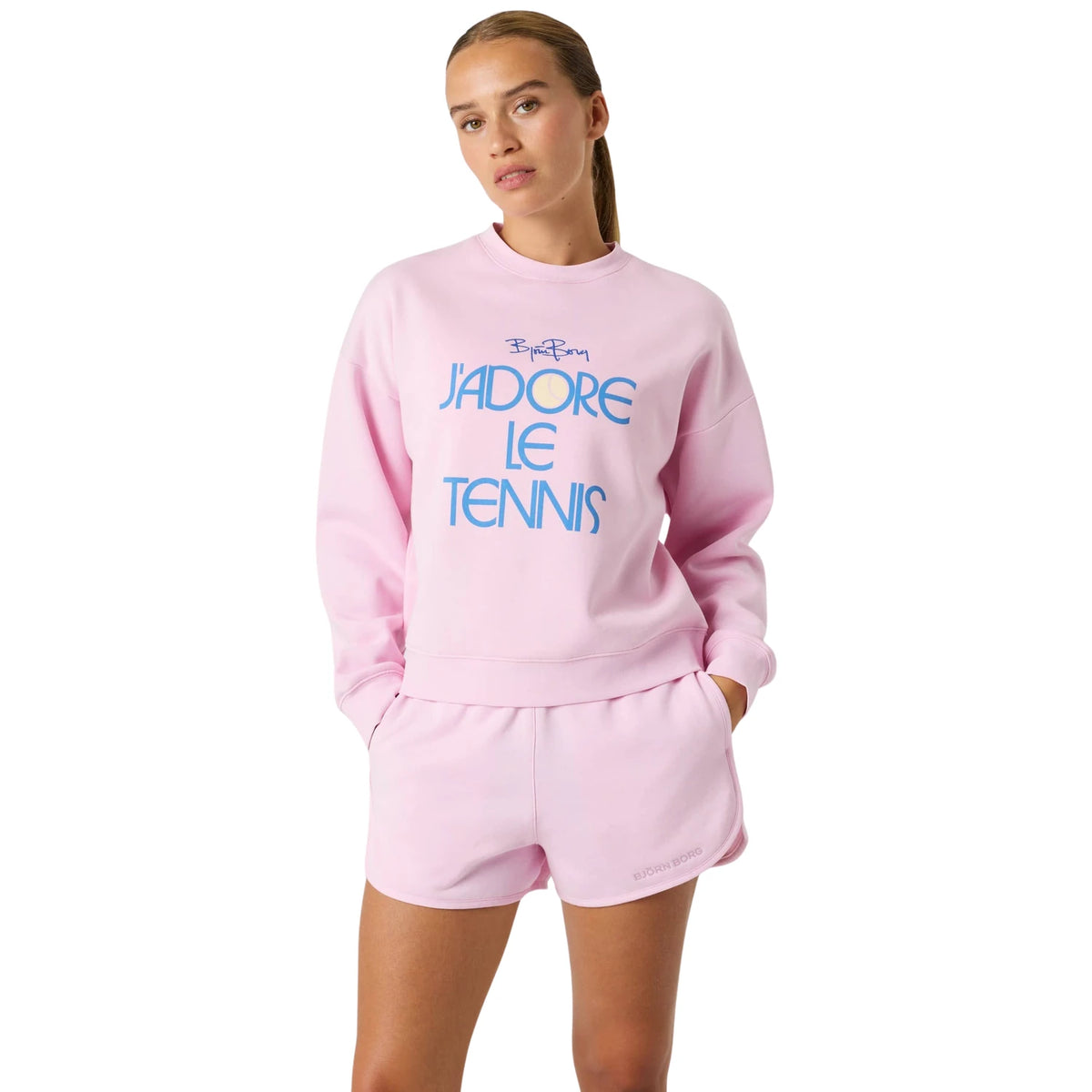 Björn Borg Boyfriend Sweatshirt Pink Lady - op model