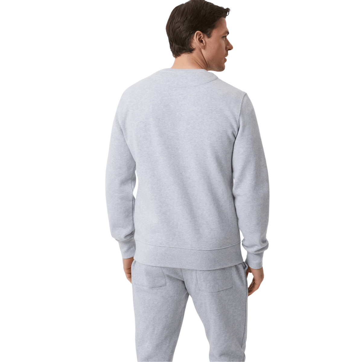 Achteraanzicht van de lichtgrijze Bjorn Borg Centre Crew sweater met ronde hals