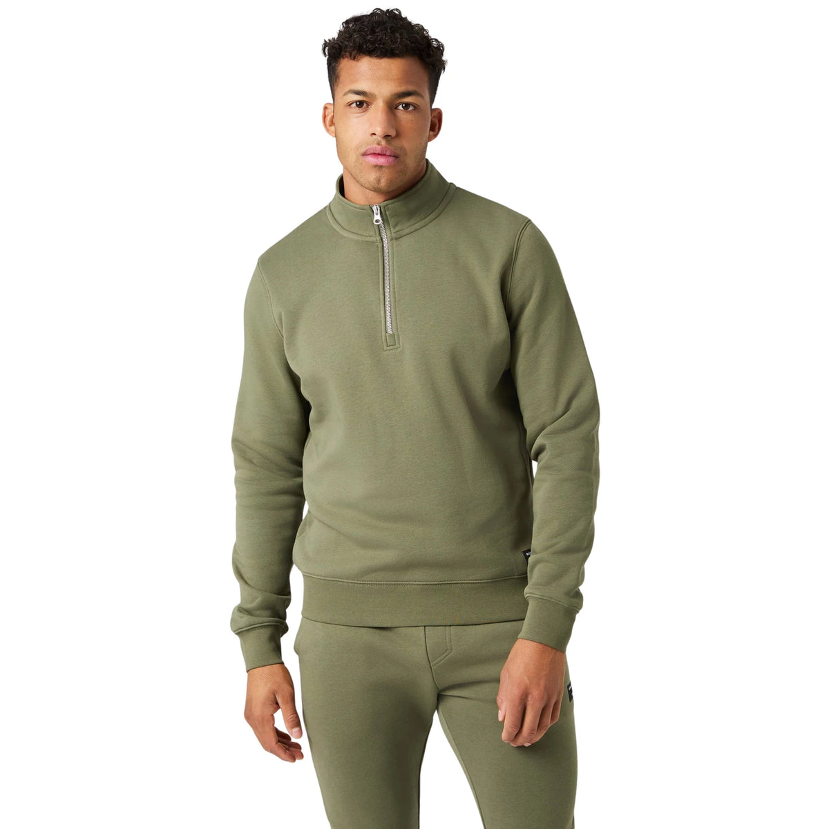 Björn Borg Centre Half Zip Dusty Olive - op model