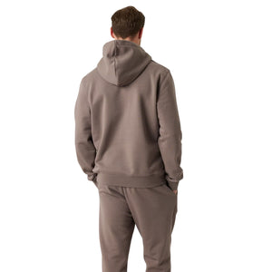 Achterzijde van de taupebruine Bjorn Borg Centre hoodie met capuchon