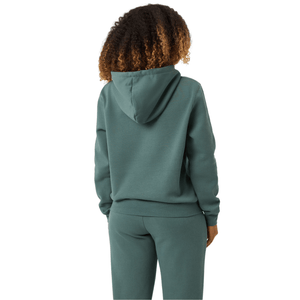 Achteraanzicht van de saliegroene Bjorn Borg Centre Hoodie W met capuchon en zakken