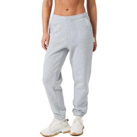 Vooraanzicht van de lichtgrijze Bjorn Borg Centre Sweatpants W met elastische taille