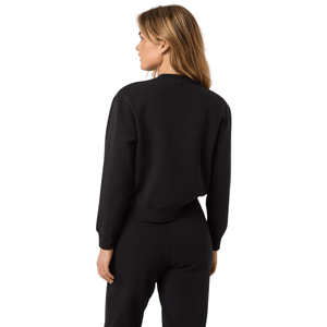 Achteraanzicht van het zwarte Bjorn Borg Centre Sweatshirt W met ronde hals en ribboord