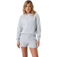 Vooraanzicht van model in het grijs gemeleerde Bjorn Borg Centre Sweatshirt W met short