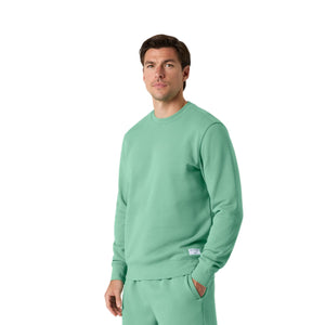 Herenmodel draagt het mintgroene Bjorn Borg Centre Sweatshirt met bijpassende korte broek