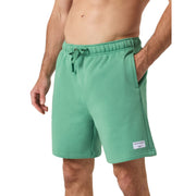 Vooraanzicht van de mintgroene Bjorn Borg Centre Sweatshorts met trekkoord in de taille