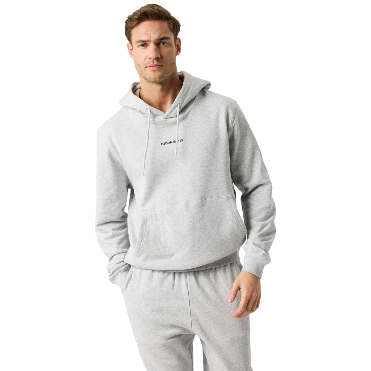 Björn Borg Classic Hoodie Ultra Light Grey Melange - op model