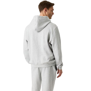 Achterzijde van de lichtgrijze Bjorn Borg hoodie met capuchon op model