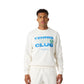 Herenmodel draagt het gebroken witte Bjorn Borg Classic Print Sweatshirt met Tennis Club print