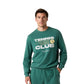Herenmodel draagt het donkergroene Bjorn Borg Classic Print Sweatshirt met groene broek