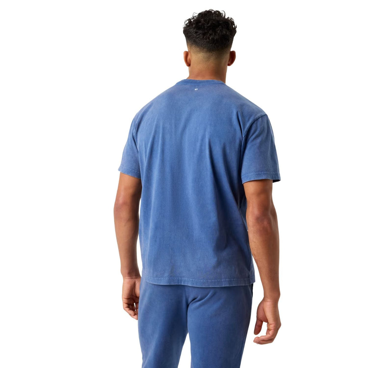 Achteraanzicht van het blauwe Bjorn Borg Classic Print T-shirt met korte mouwen
