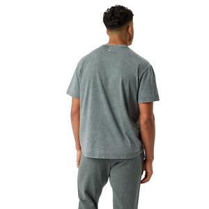 Achteraanzicht van het grijsgroene Bjorn Borg Classic Print T-shirt met ronde hals