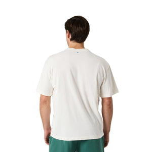 Achteraanzicht van het gebroken witte Bjorn Borg Classic Print T-shirt met ronde hals