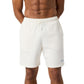 Vooraanzicht van de gebroken witte Bjorn Borg Classic Sweatshorts met trekkoord